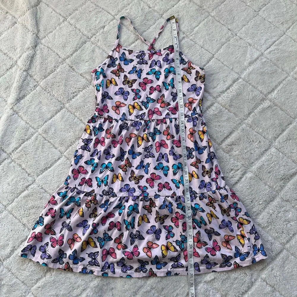 The Children's Place | Rose Mist Butterfly Print Tiered Dress | Size Extra Large - Picture 10 of 10